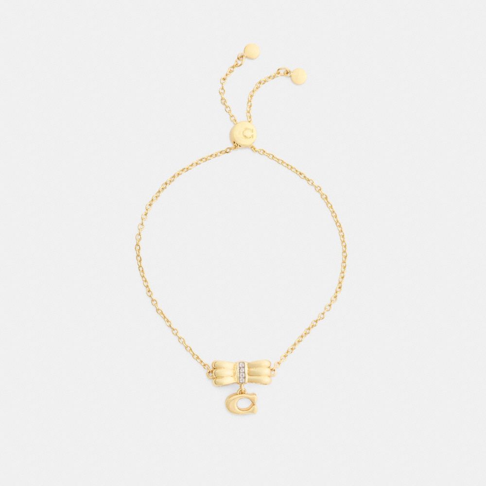 Coach Signature Bow Slider Bracelet Gold