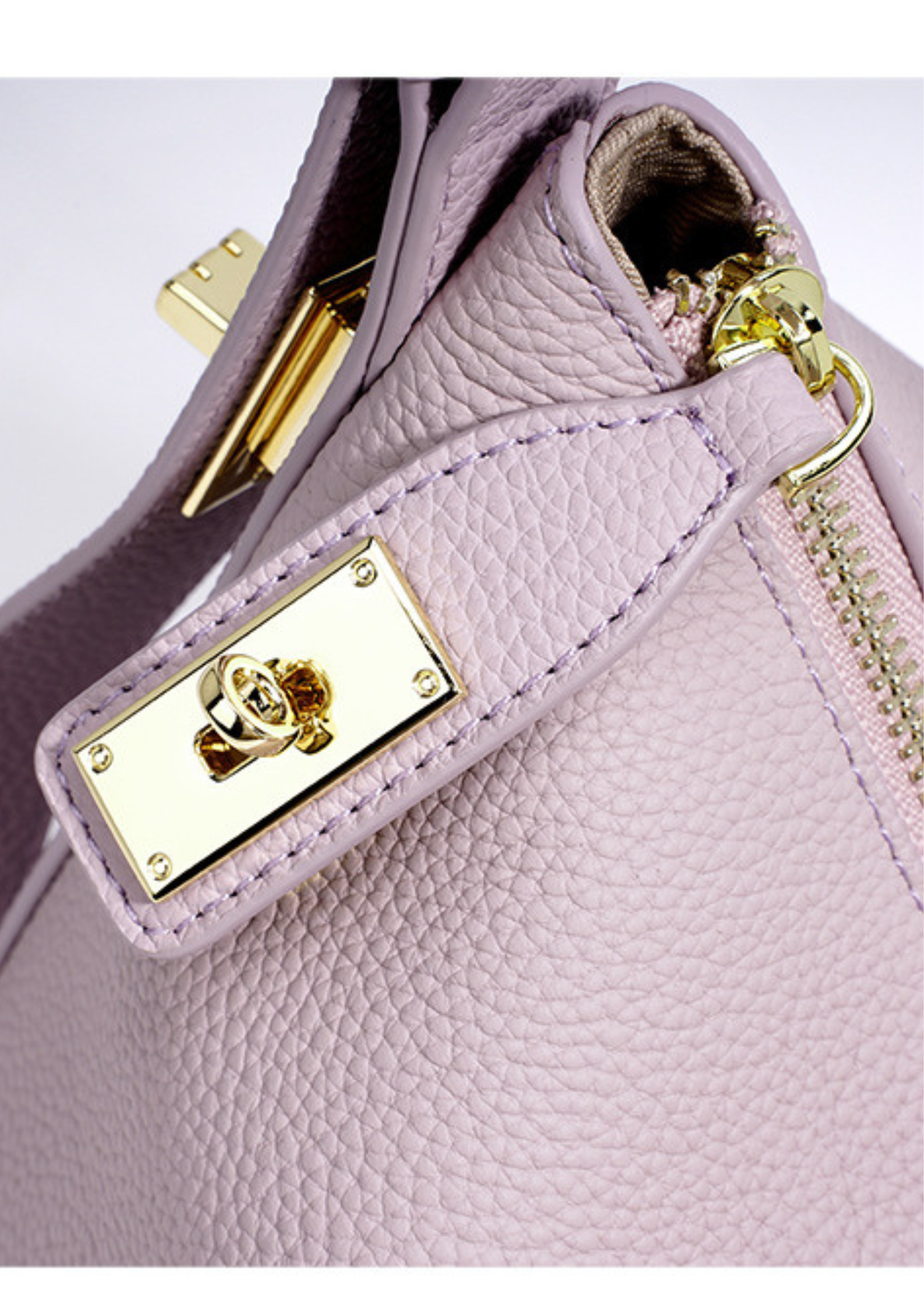 Lumi - Ladies leather Baguette | Mauve