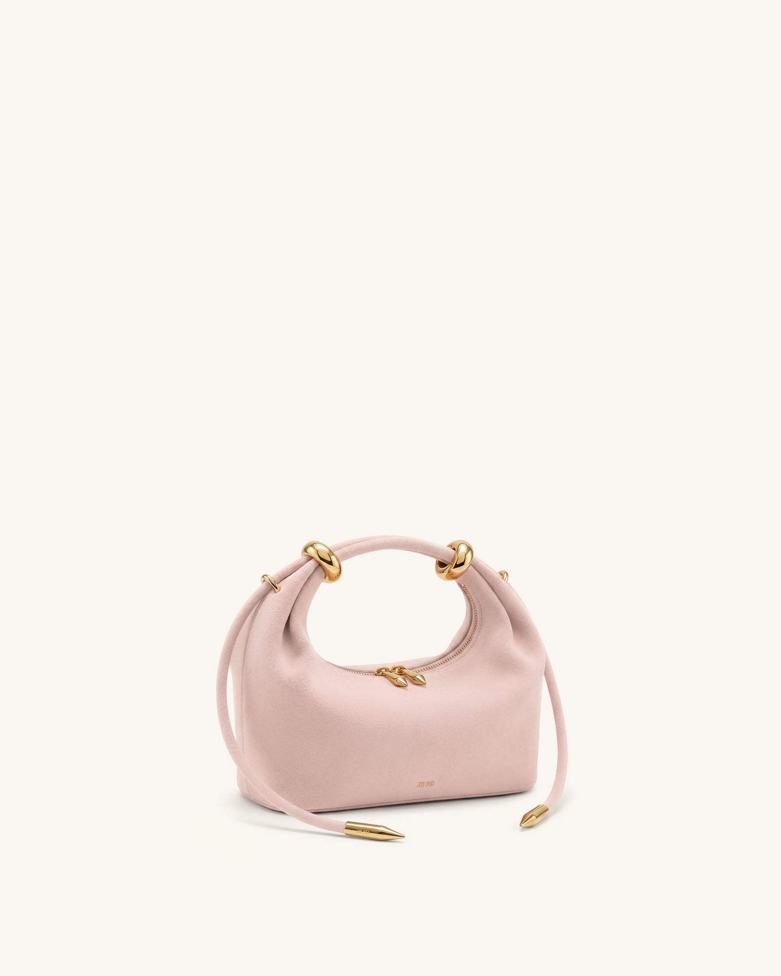 Ellie Faux Suede Metal Ring Embellished Top Handle Bag - Burgundy