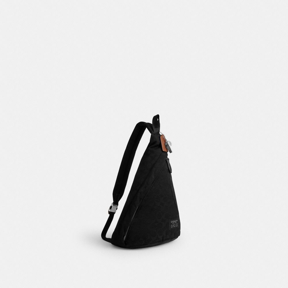 Coach Lachlan Sling In Signature Nylon Black