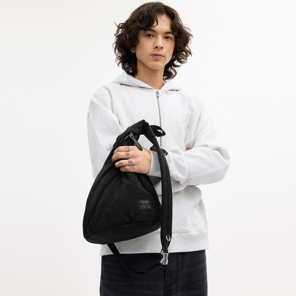 Coach Lachlan Sling In Signature Nylon Black
