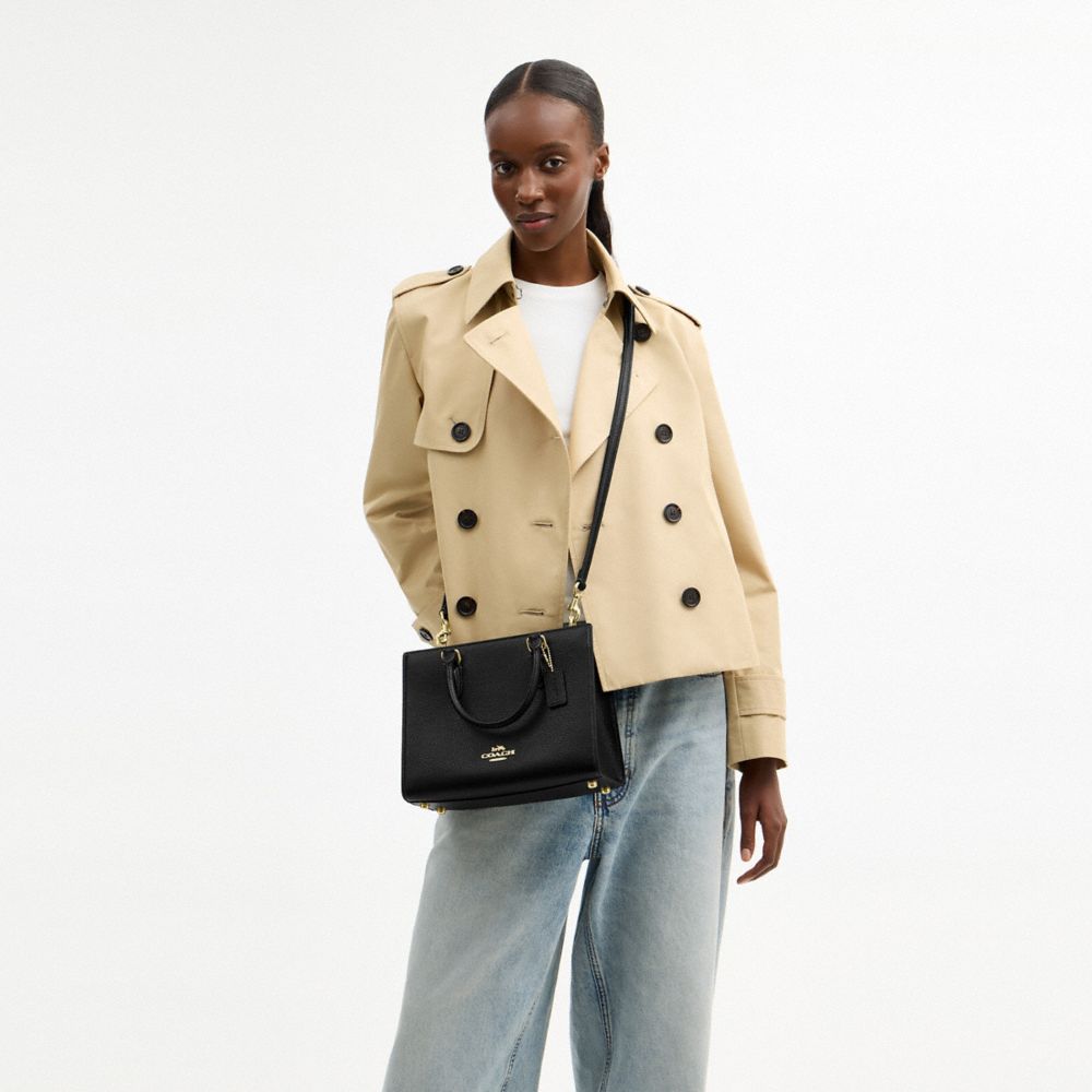 Coach Maggie Small Tote Bag Gold Black
