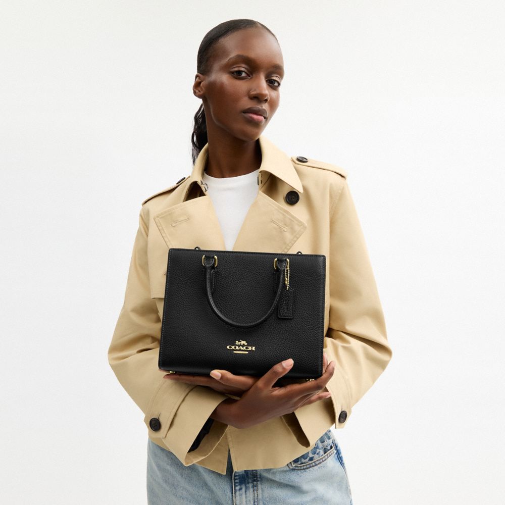 Coach Maggie Small Tote Bag Gold Black