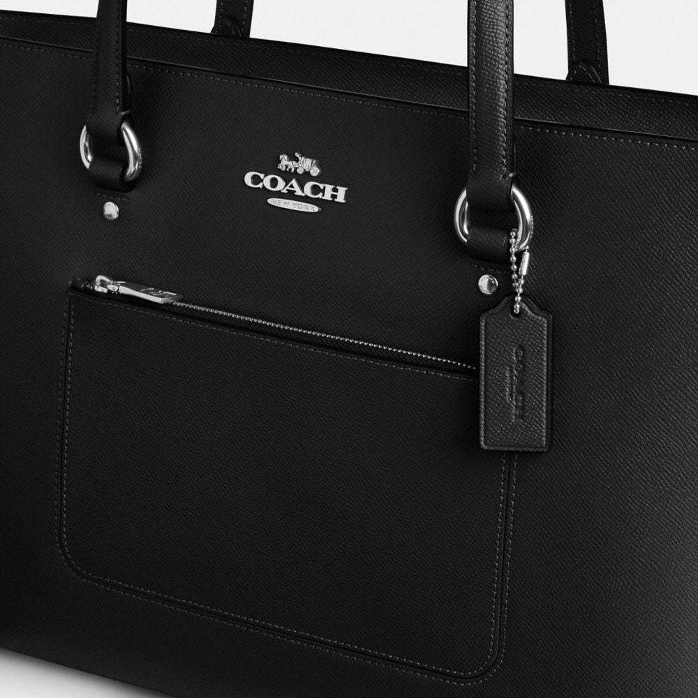 Coach Station Tote Bag Silver Black