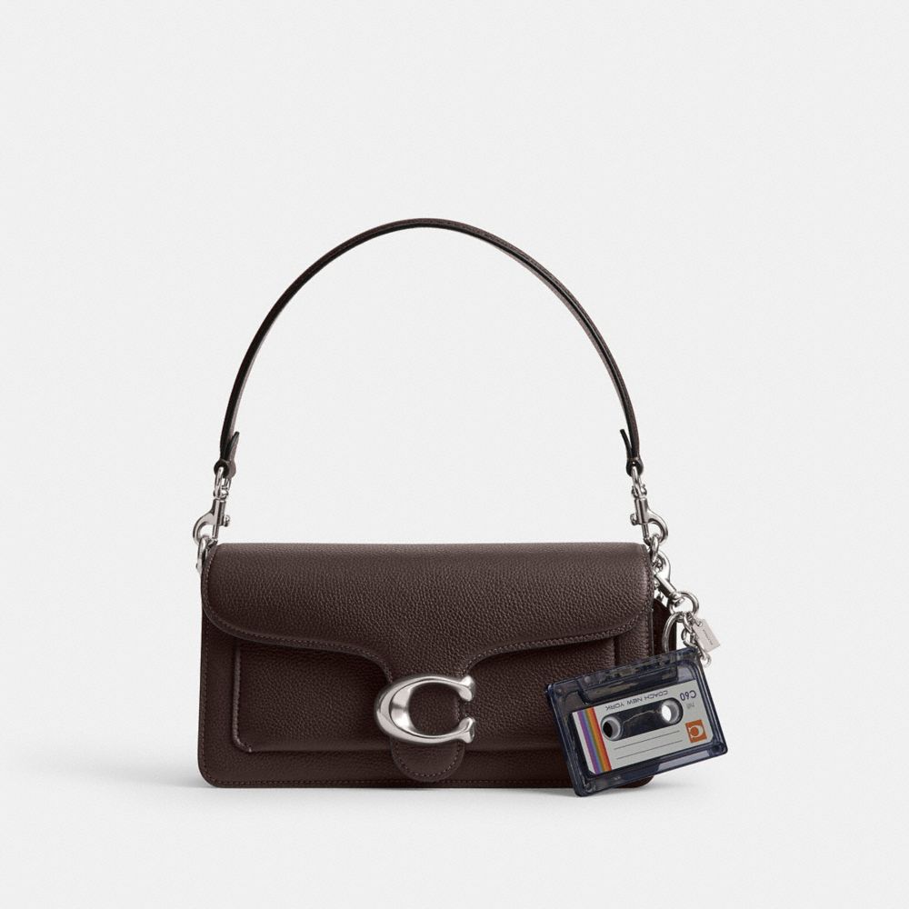 Coach Large Cassette Bag Charm Silver Black