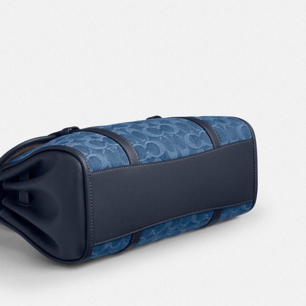 Coach Bridget Flap Shoulder Bag In Signature Denim Gold Indigo