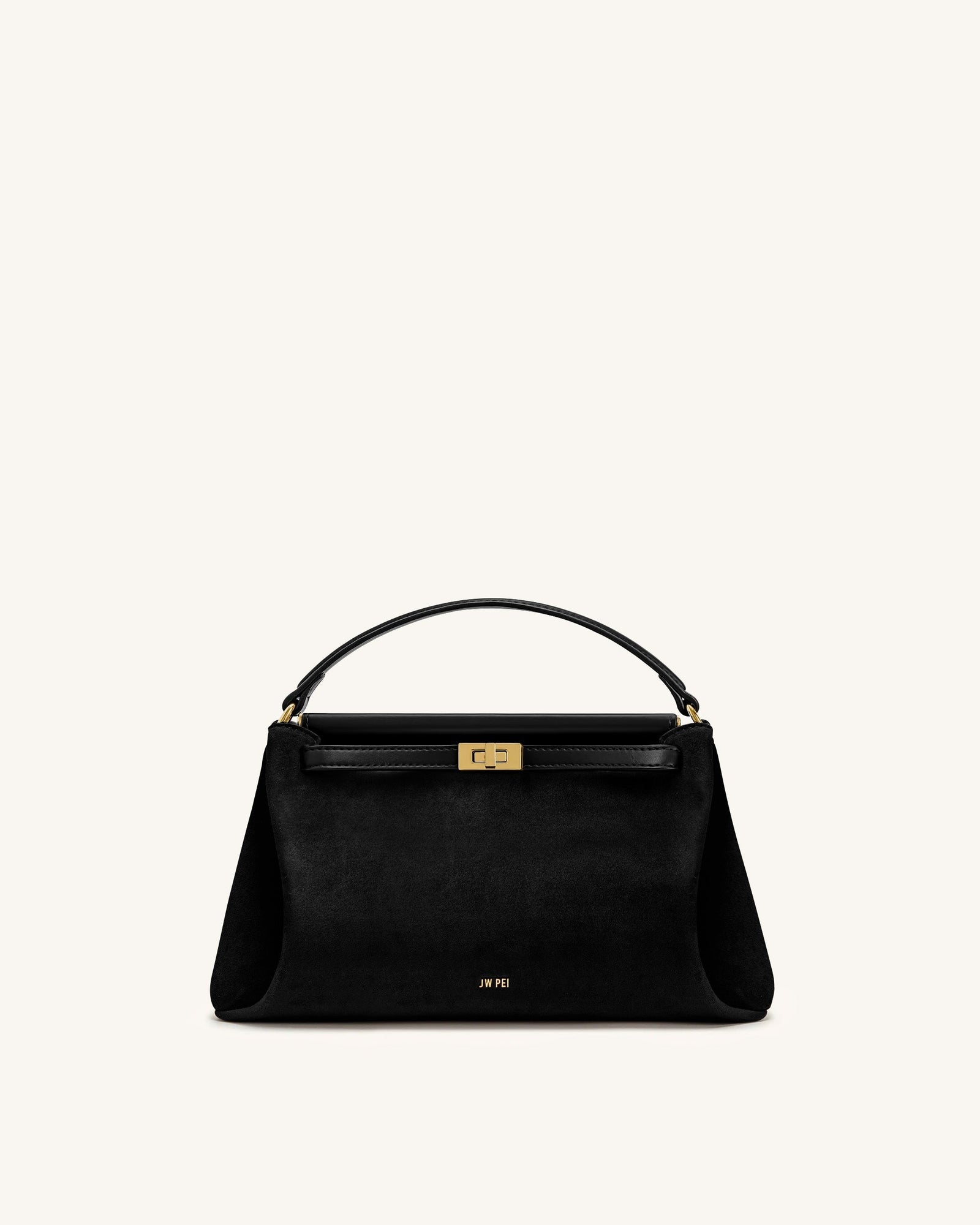 Carmen Faux Suede Top Handle Bag - Dark Brown