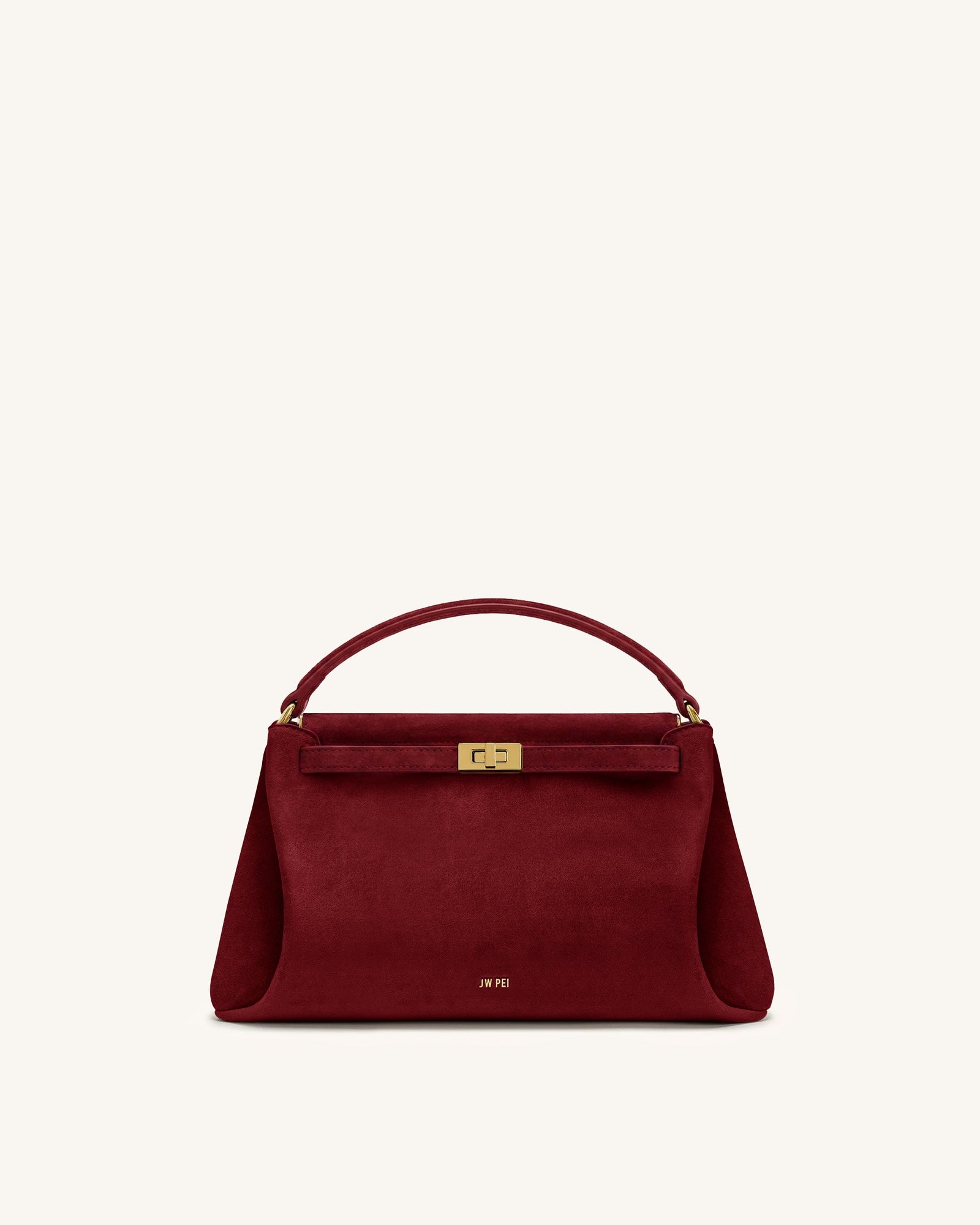 Carmen Faux Suede Top Handle Bag - Dark Brown