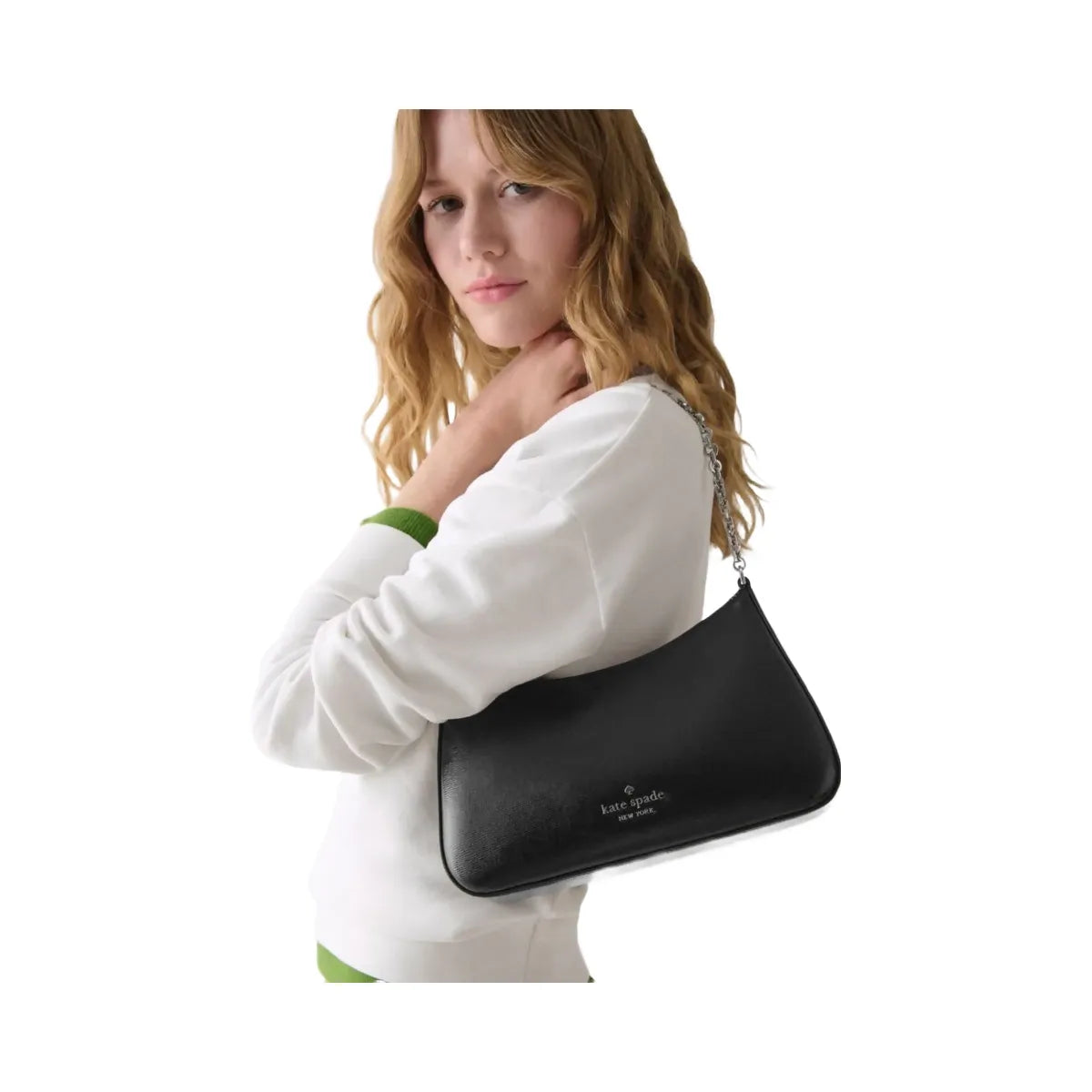 Kate Spade Margot Textured Patent Leather Convertible Crossbody Black