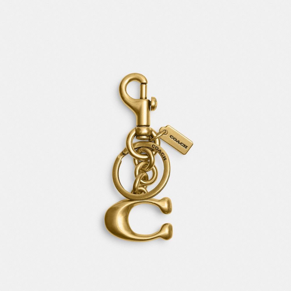 Coach Signature Bag Charm Brass Brass