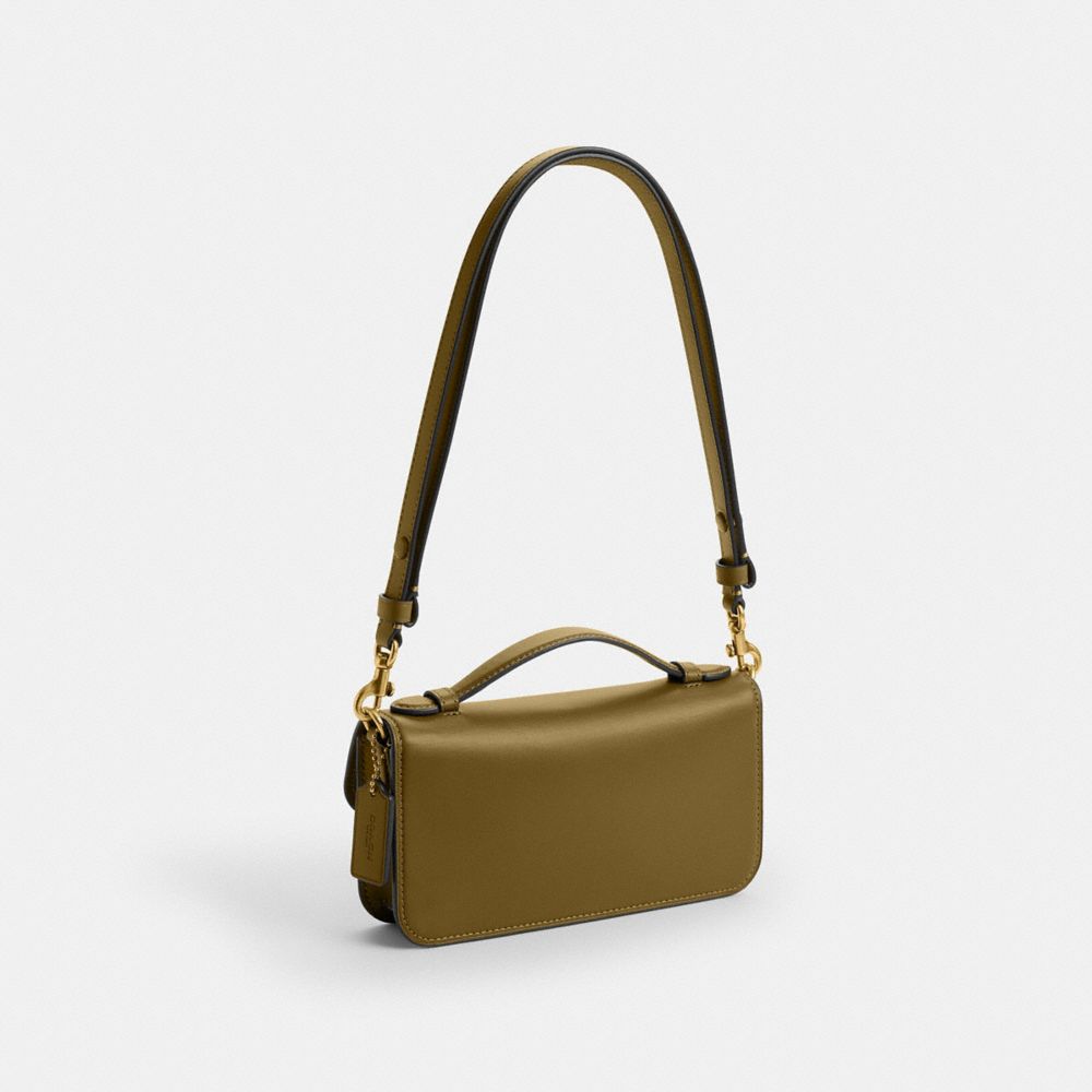 Coach Elora Top Handle Crossbody Bag Brass Muted Olive