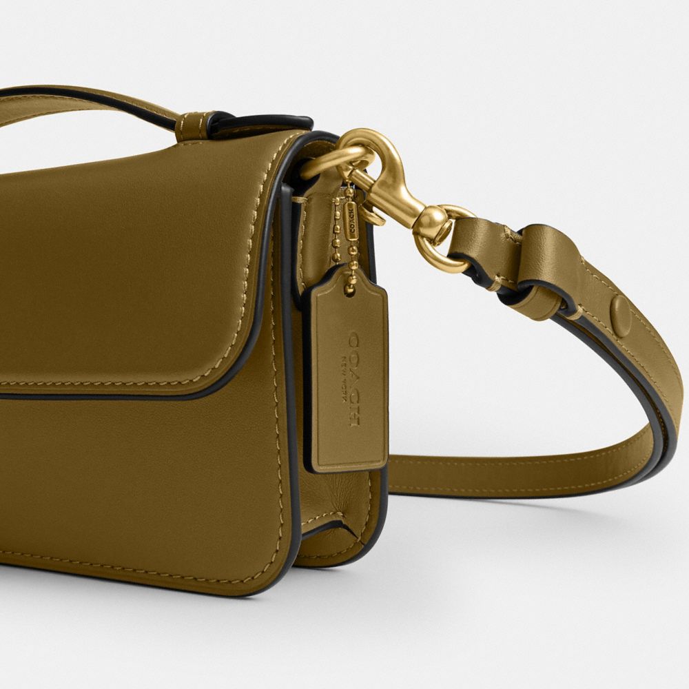 Coach Elora Top Handle Crossbody Bag Brass Muted Olive