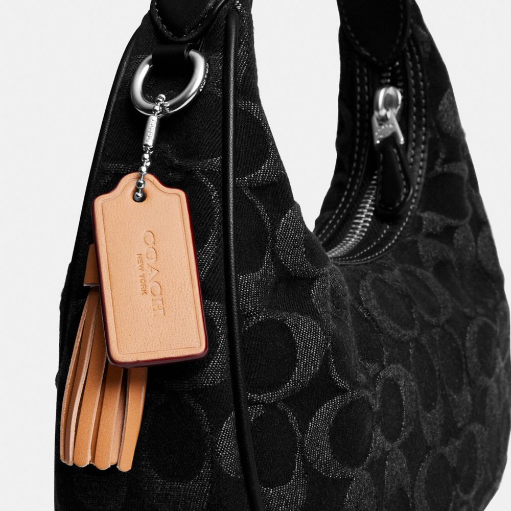 Coach Carmen Mini Crossbody Bag In Signature Denim Silver Black