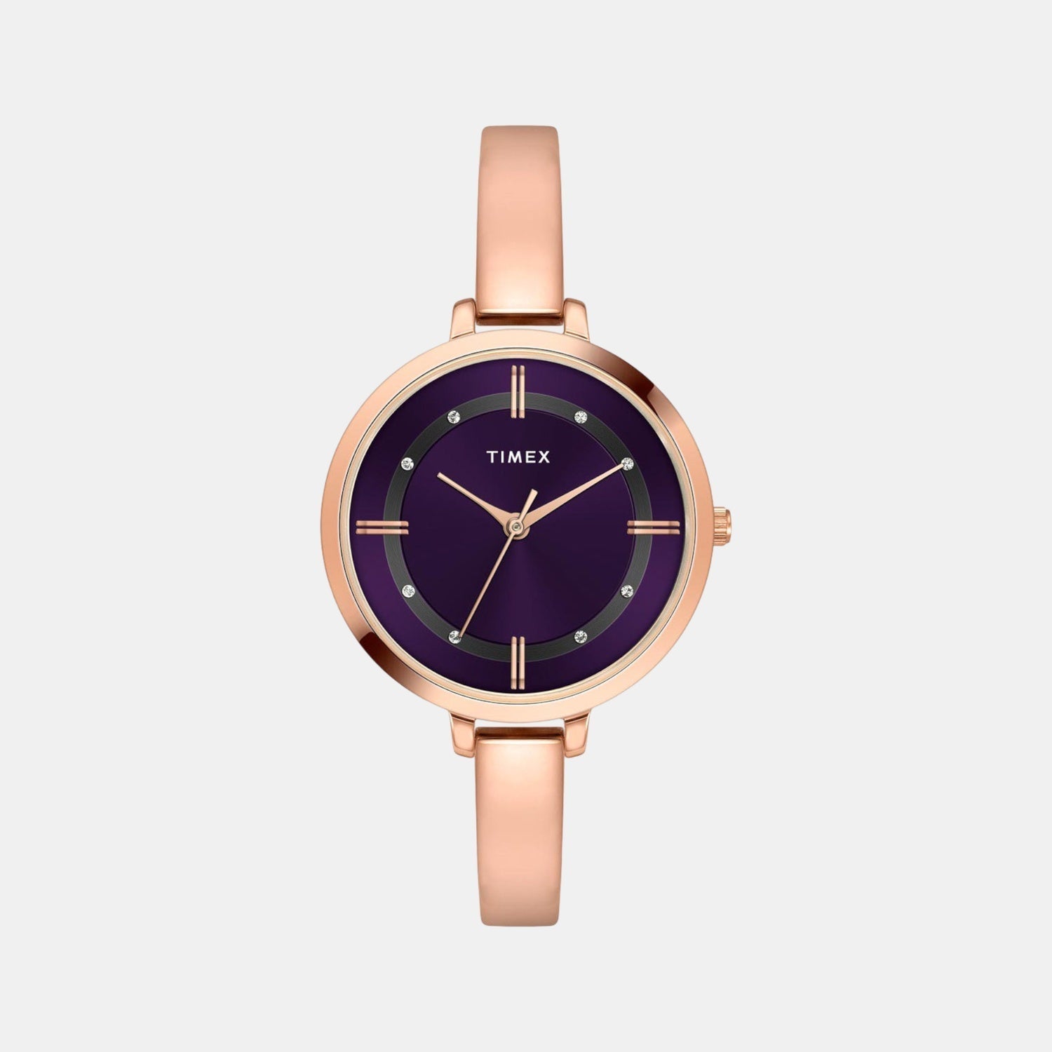 Timex Women Quartz Purple Dial Analog Brass Watch Twel12824-Ex