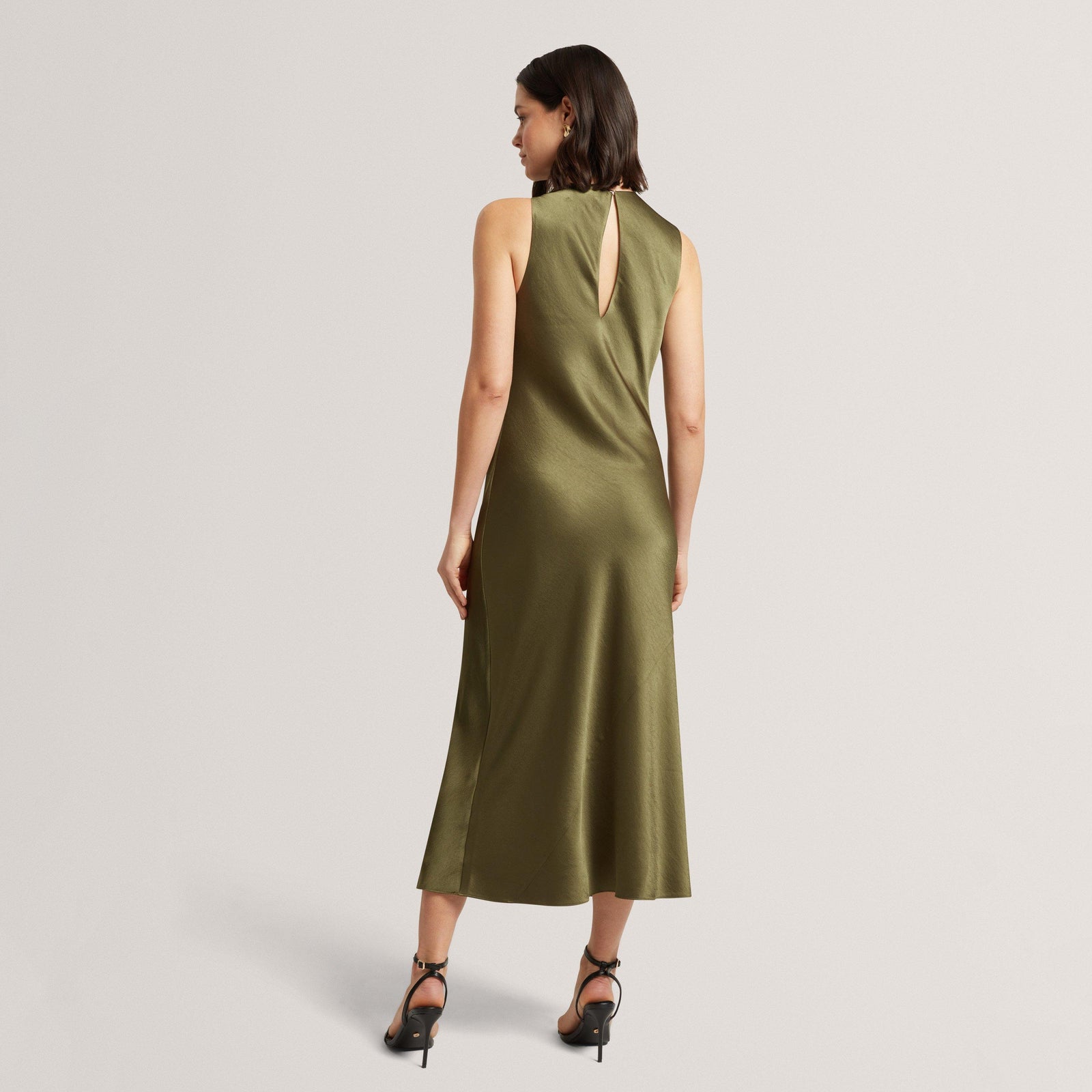 Ted Baker Sleeveless Cowl Neck Satin Midi Dress