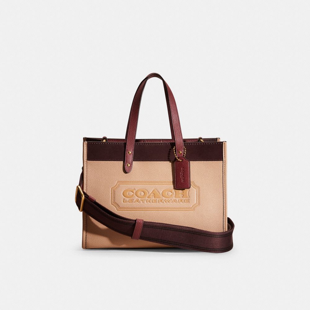 Restored Field Tote 30 In Colorblock With Coach Badge