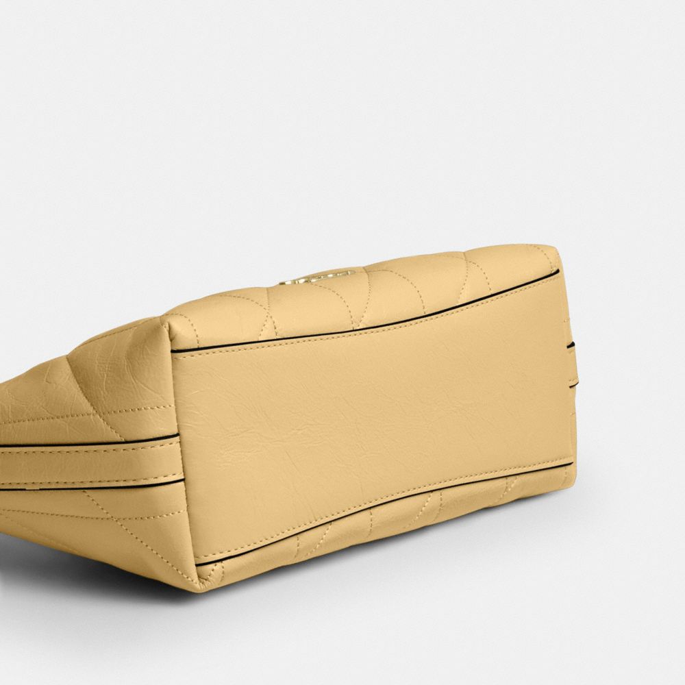 Coach Caitlin Shoulder Bag With Quilting Gold Soft Yellow