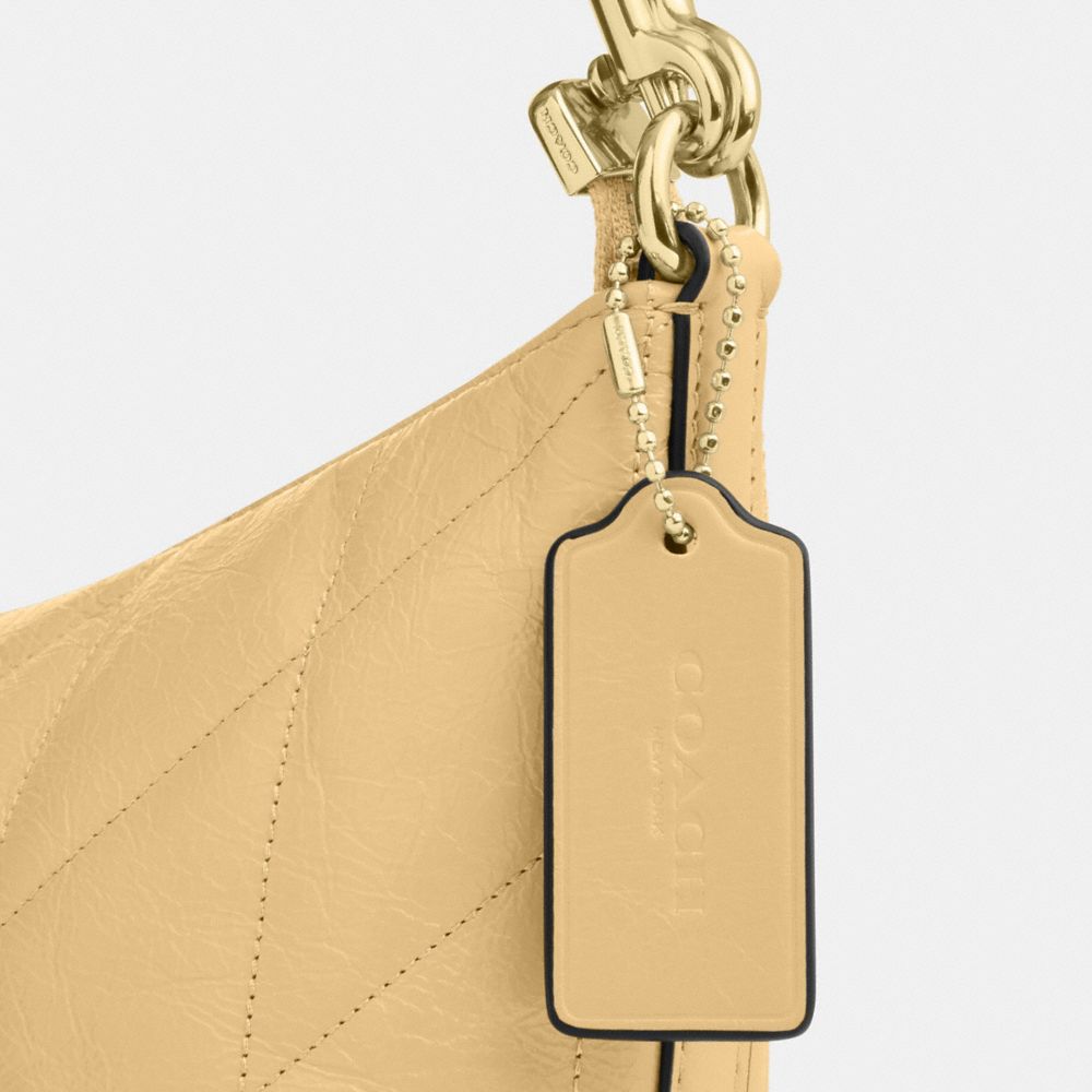 Coach Caitlin Shoulder Bag With Quilting Gold Soft Yellow