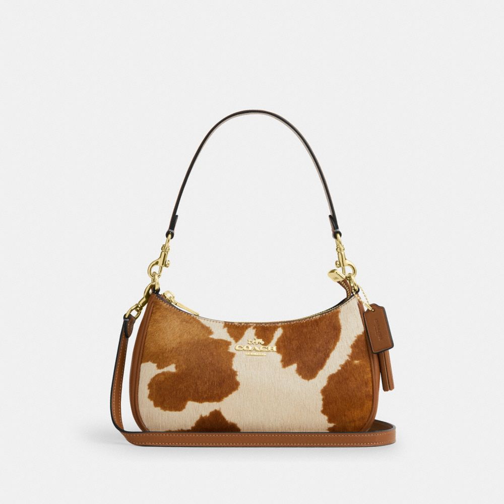 Teri Shoulder Bag In Haircalf With Cow Print