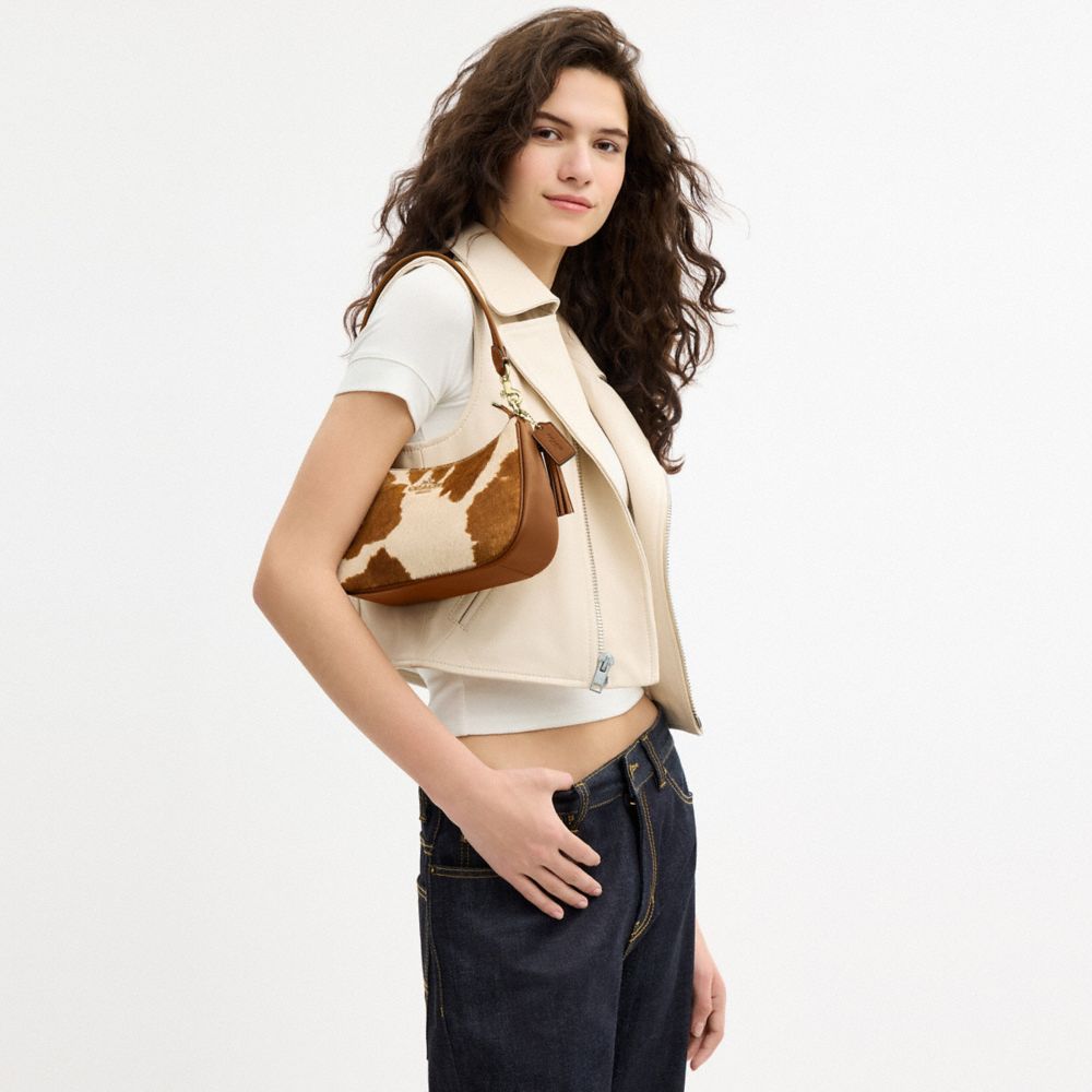 Teri Shoulder Bag In Haircalf With Cow Print