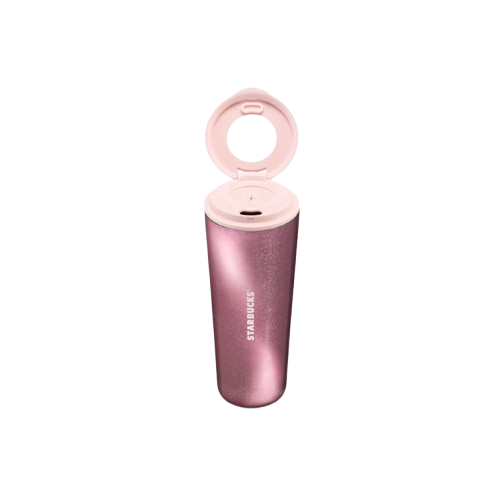Starbucks "Floral Rose Garden" Insulated Tumbler — Dual-Sip Glitter Cat's Eye Straw Cup (650ml)