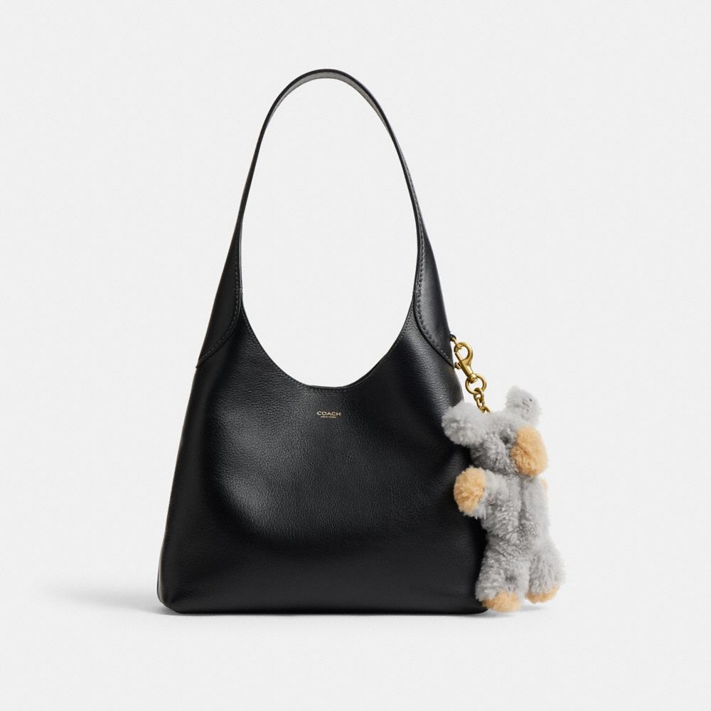 Coach Fuzzy Bag Charm In Shearling Brass Multi
