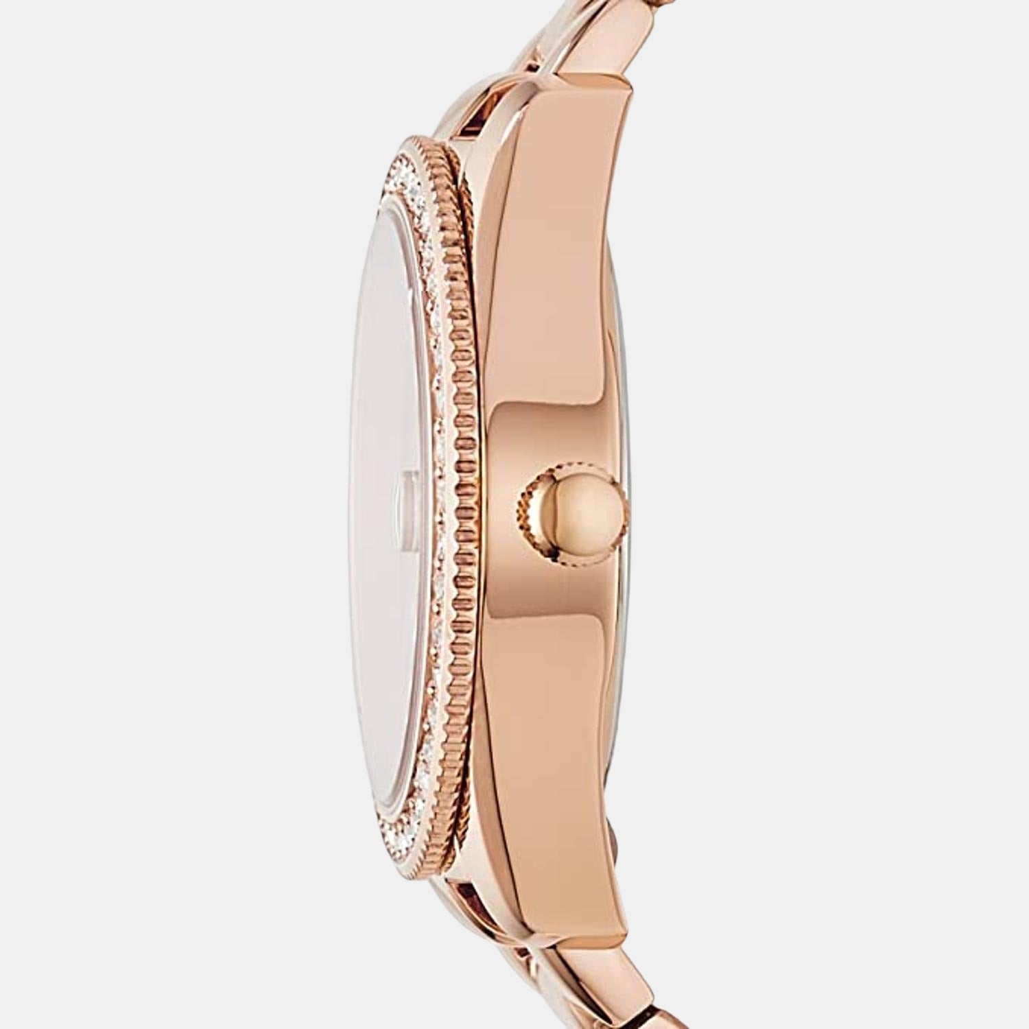 Fossil Scarlette Women Quartz Pink Dial Analog Stainless Steel Watch Es4318
