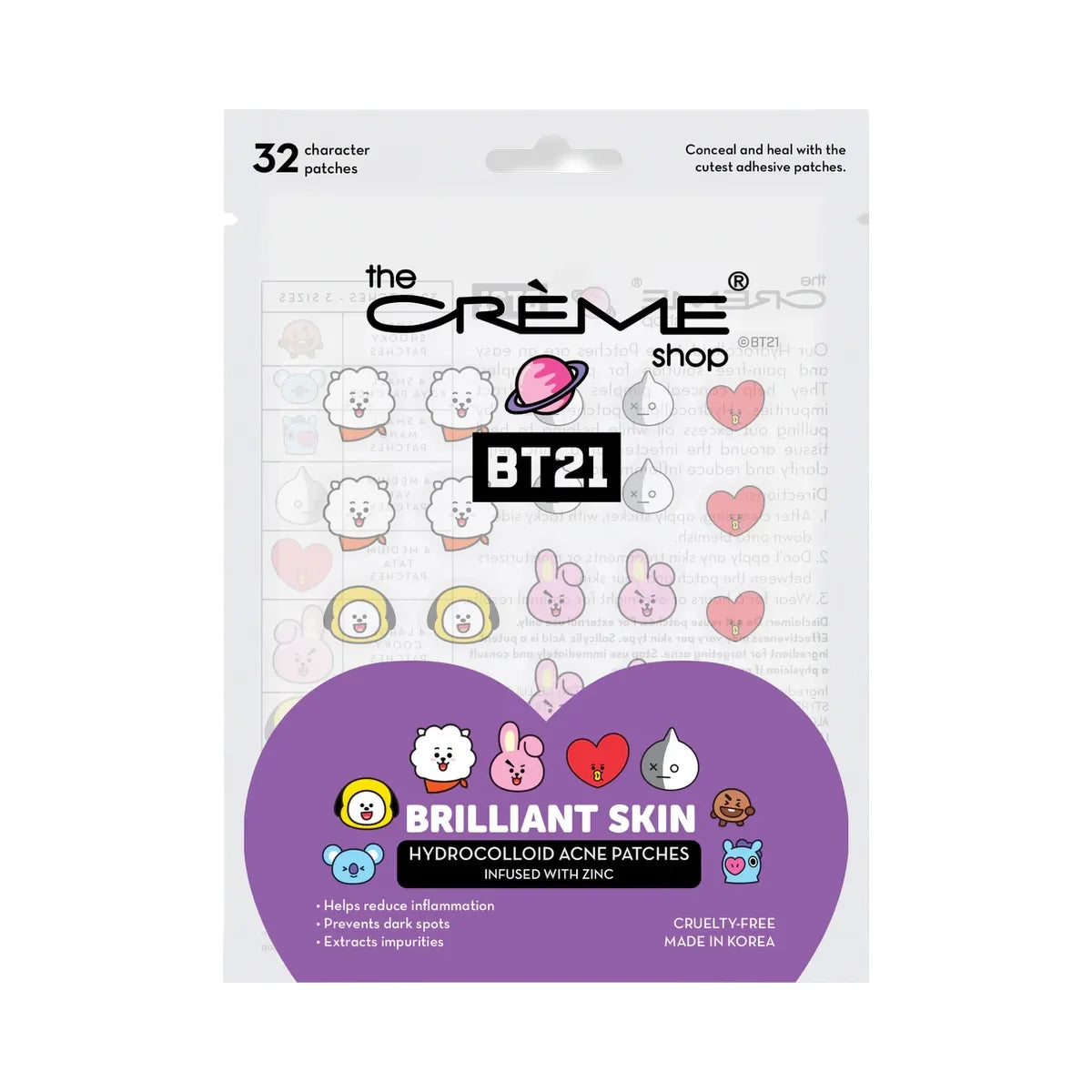 The Crème Shop BT21 Brilliant Skin Hydrocolloid Acne Patches