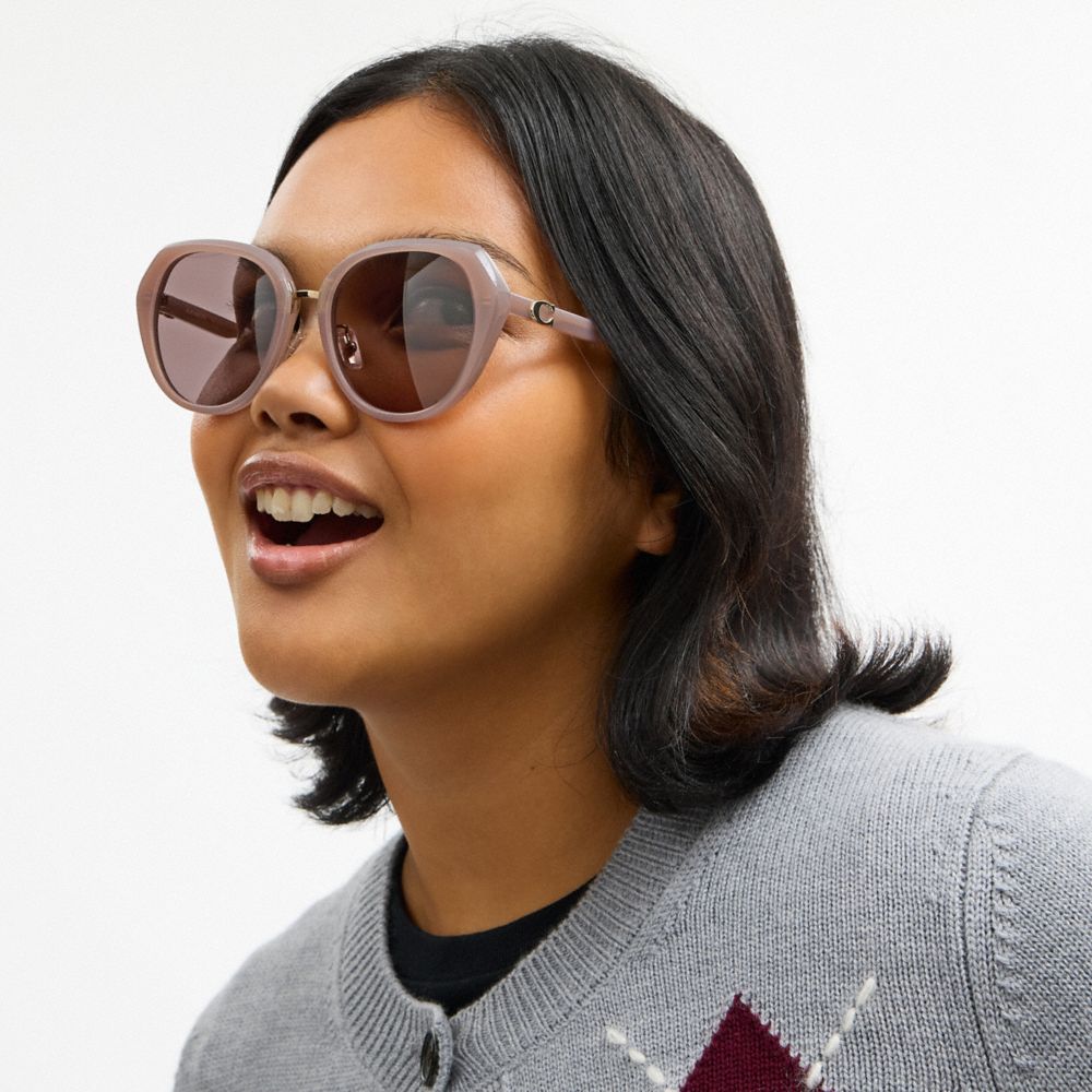 Maxi Sculpted C Oversized Round Sunglasses