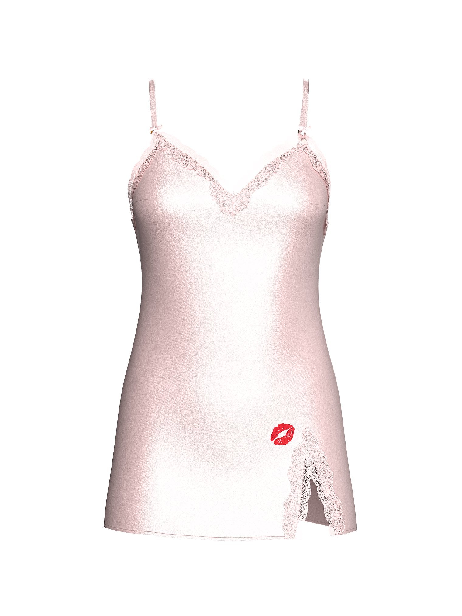 Tease Satin Lace-Trim Mini Slip Dress