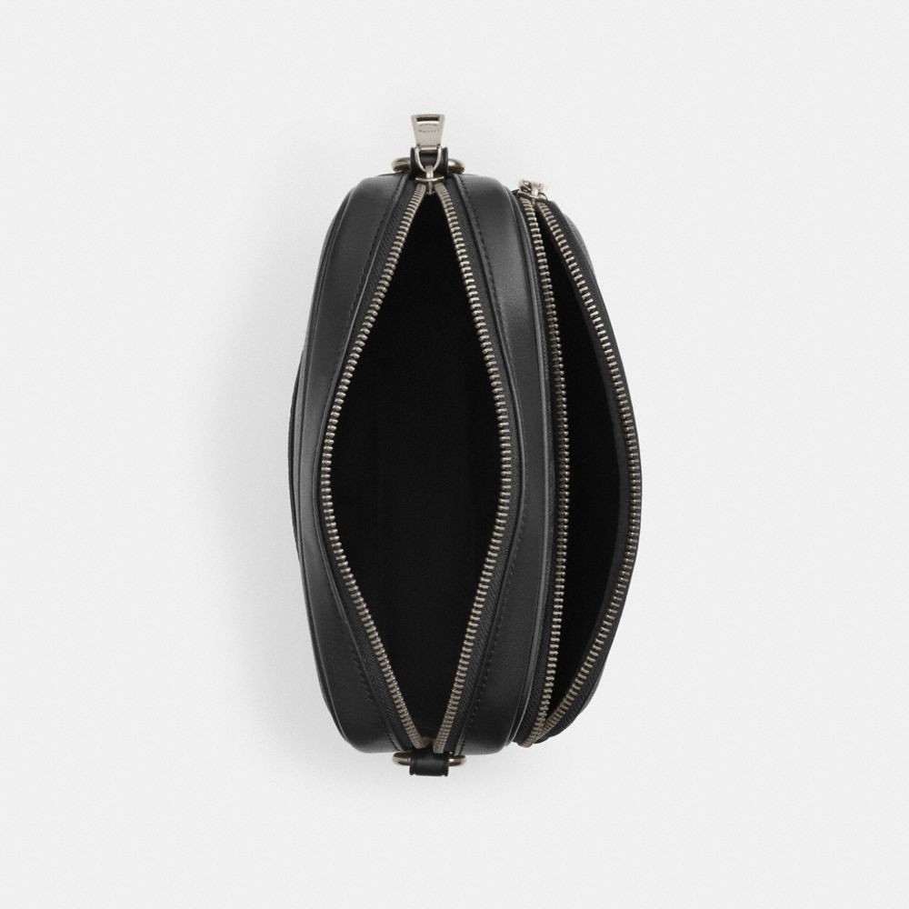 Coach Finlay Crossbody Bag In Signature Canvas Gunmetal Charcoal Black