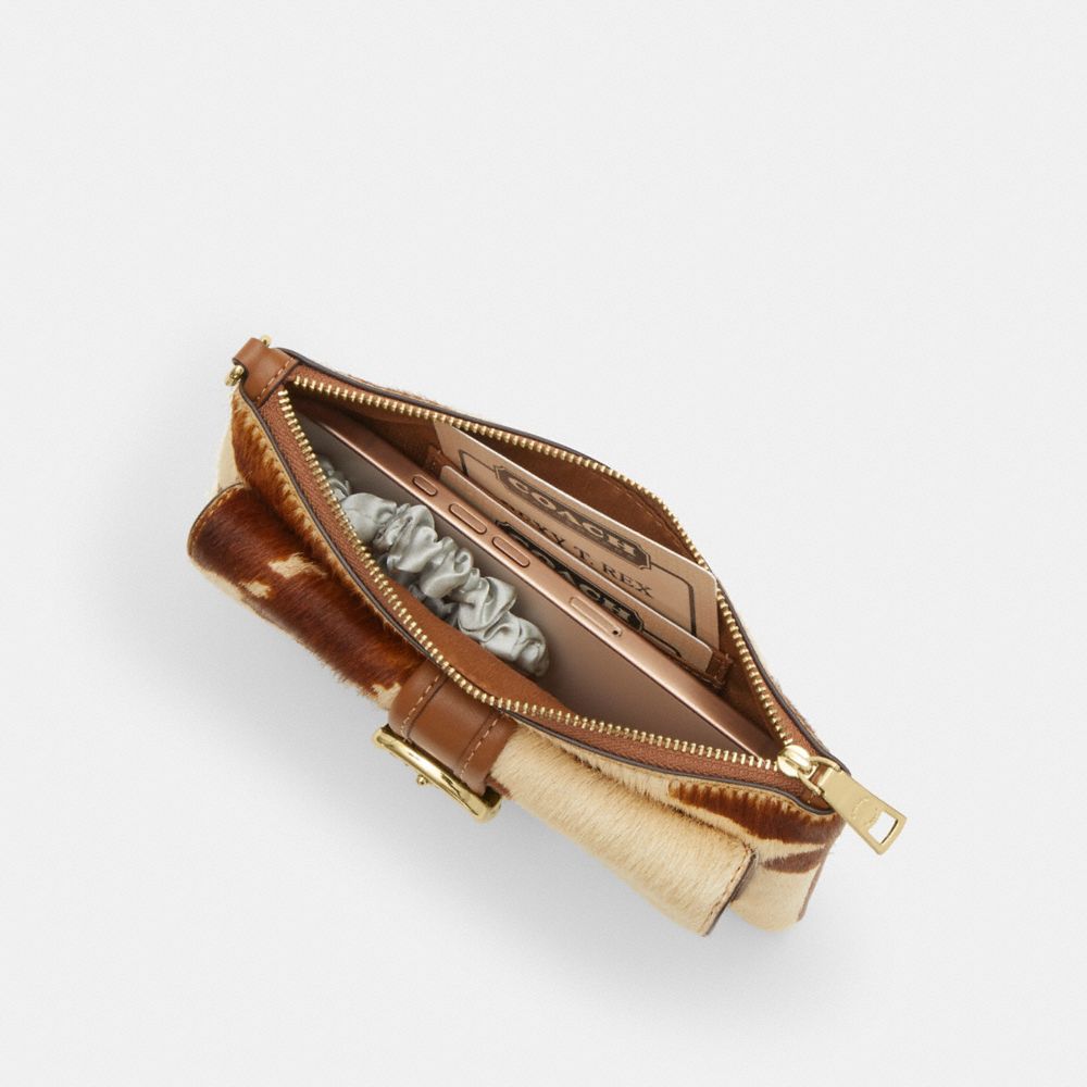 Ashton Wristlet In Haircalf With Cow Print