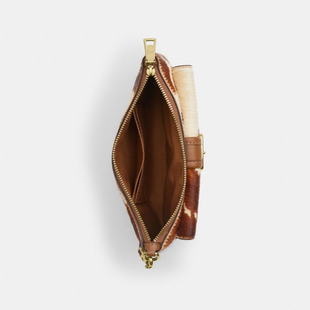 Ashton Wristlet In Haircalf With Cow Print