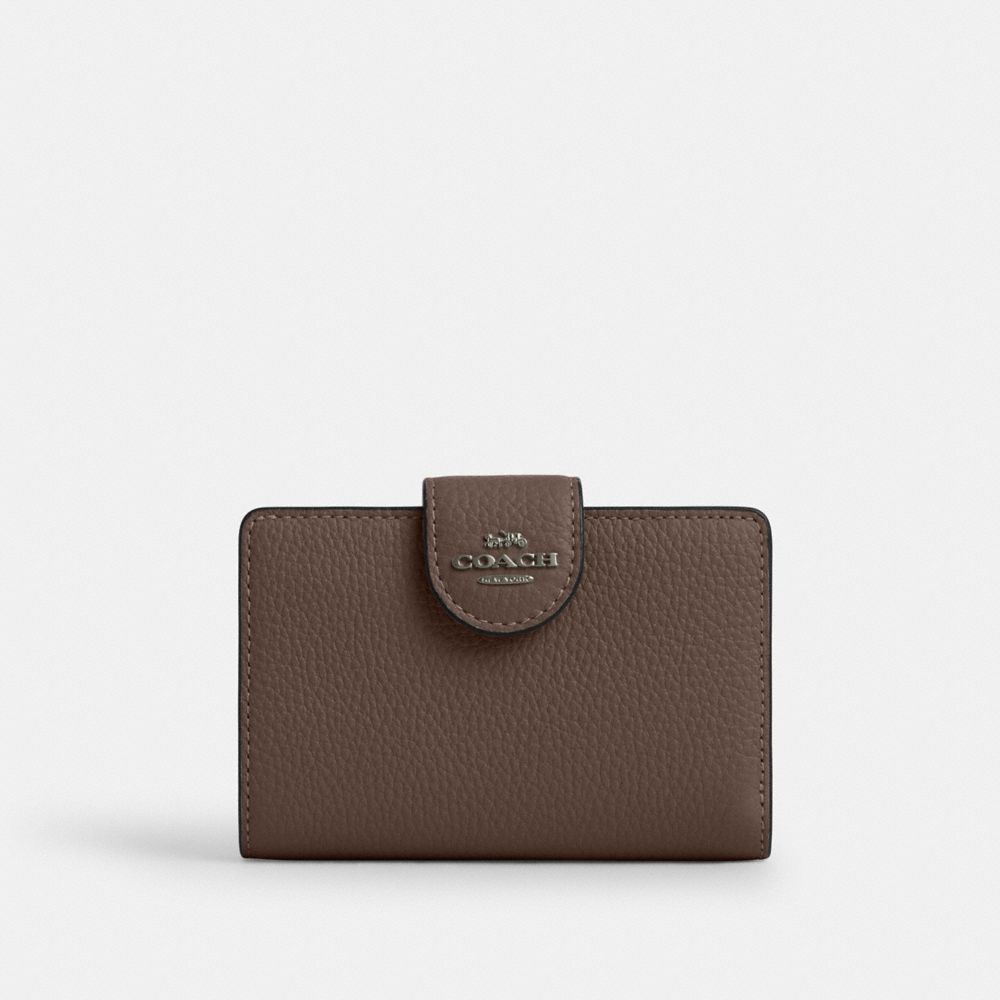 Coach Medium Corner Zip Wallet Gunmetal Dark Stone