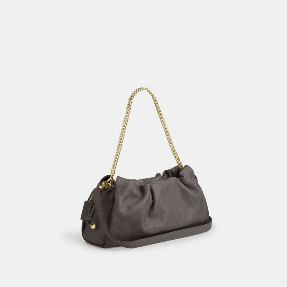 Coach Faye Large Shoulder Bag With Quilting Gold Slate
