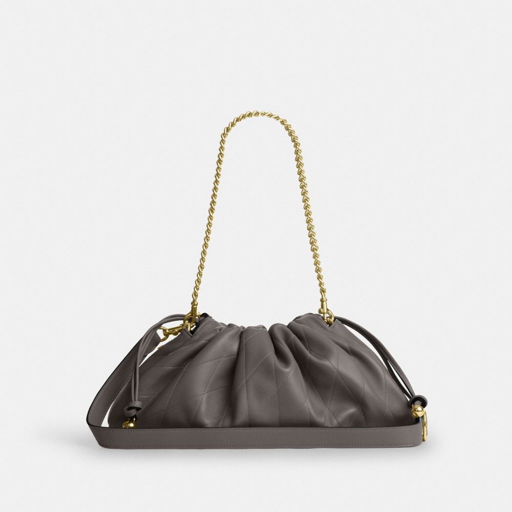 Coach Faye Large Shoulder Bag With Quilting Gold Slate