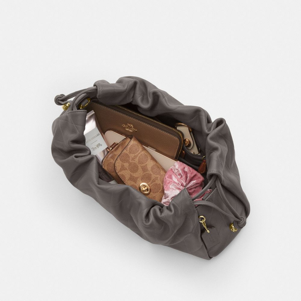 Coach Faye Large Shoulder Bag With Quilting Gold Slate