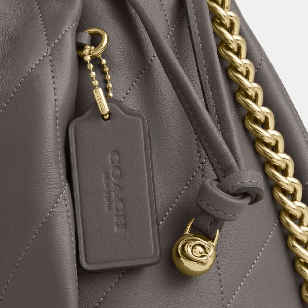 Coach Faye Large Shoulder Bag With Quilting Gold Slate