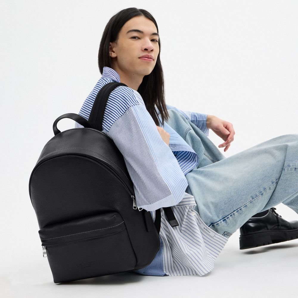 Coach Taylor Backpack Silver Black