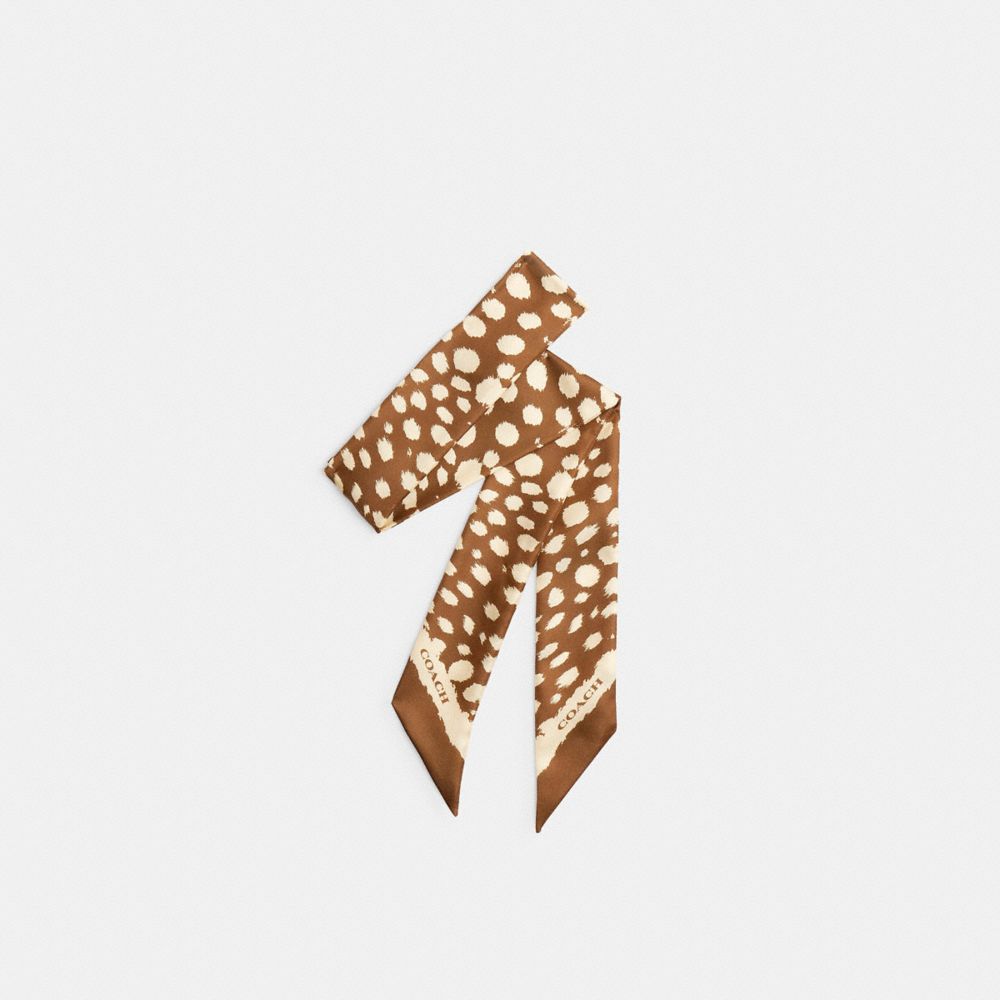 Wild Spots Print Silk Skinny Scarf