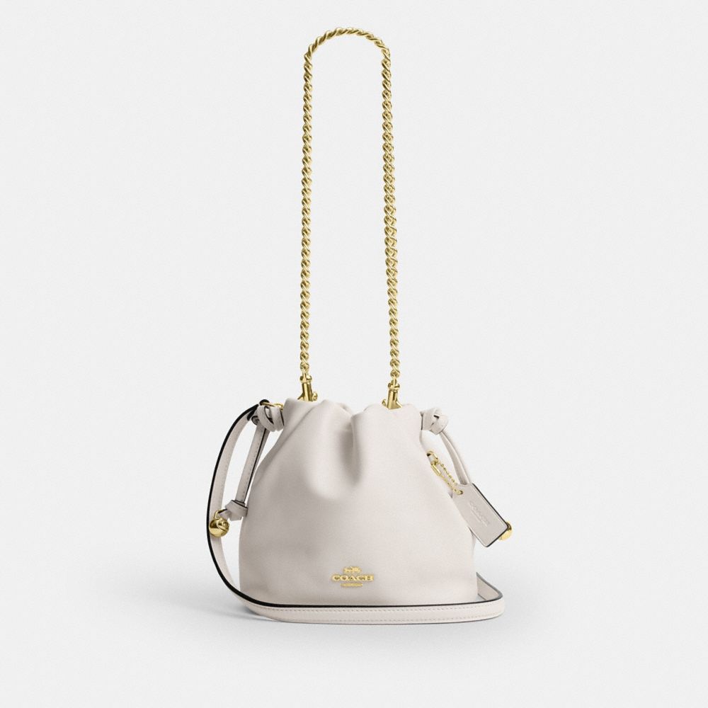 Coach Faye Mini Drawstring Bag Gold Chalk