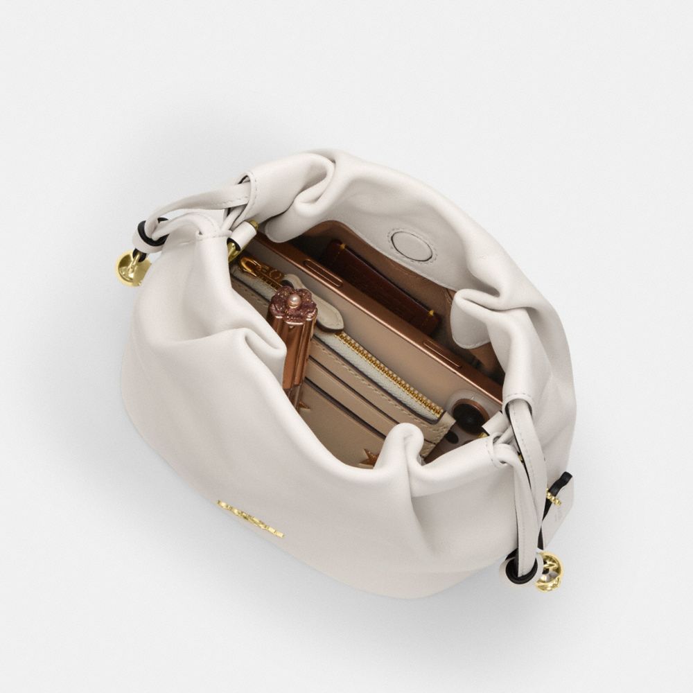 Coach Faye Mini Drawstring Bag Gold Chalk