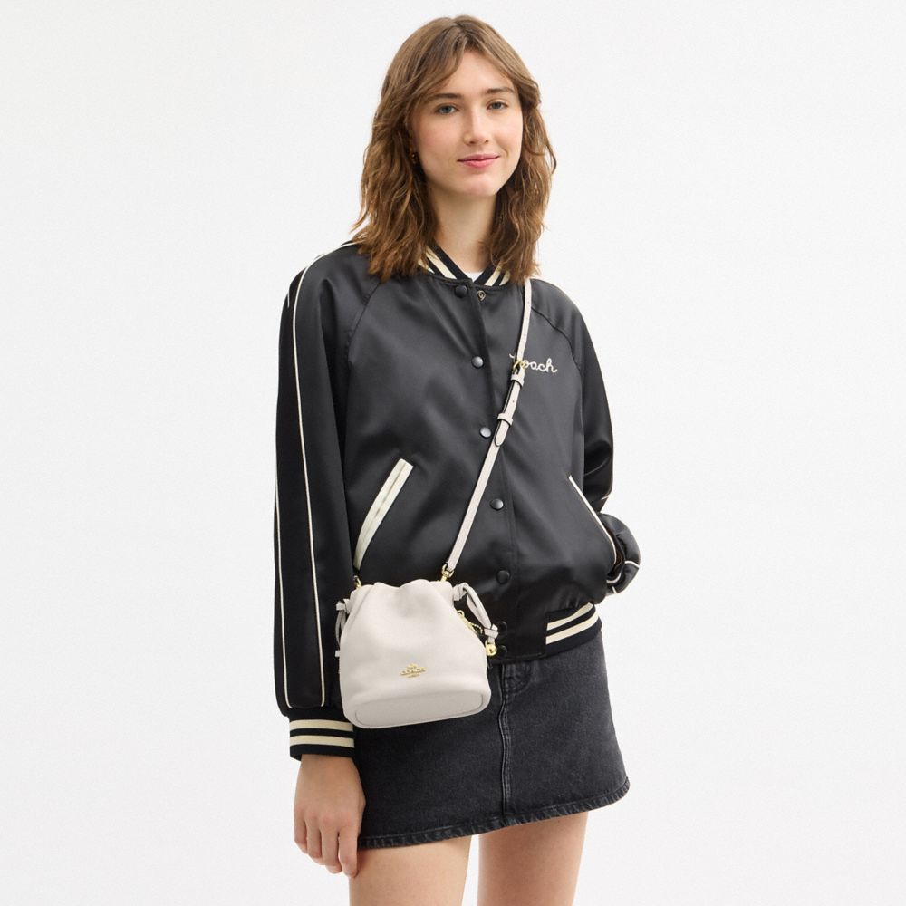 Coach Faye Mini Drawstring Bag Gold Chalk