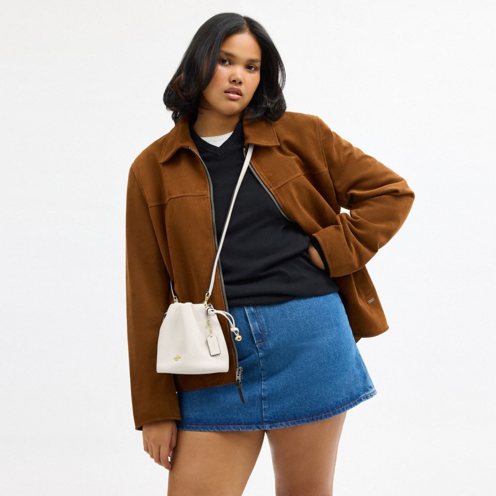 Coach Faye Mini Drawstring Bag Gold Chalk