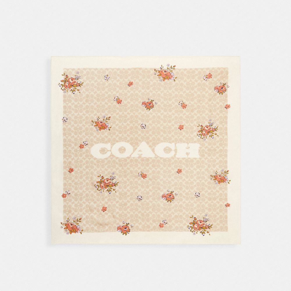 Signature Spring Blossom Print Silk Square Scarf