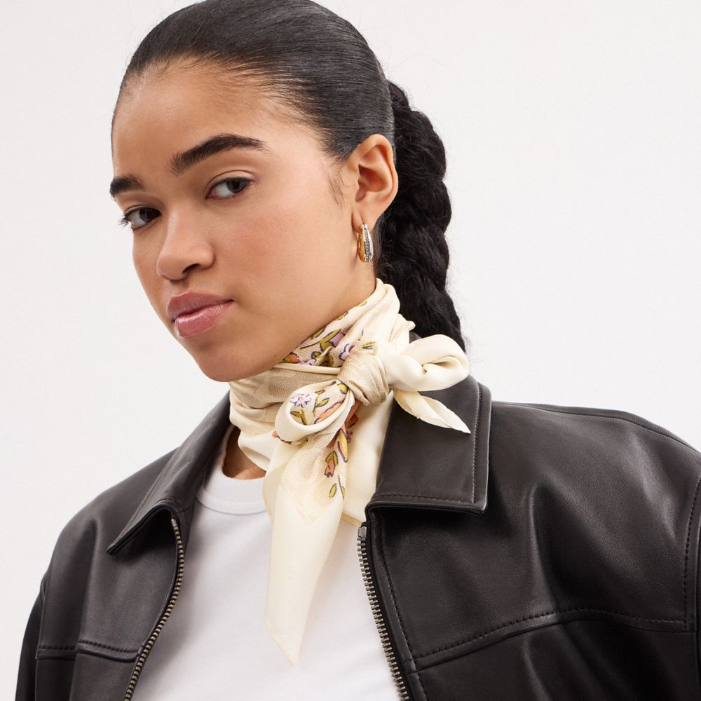Signature Spring Blossom Print Silk Square Scarf