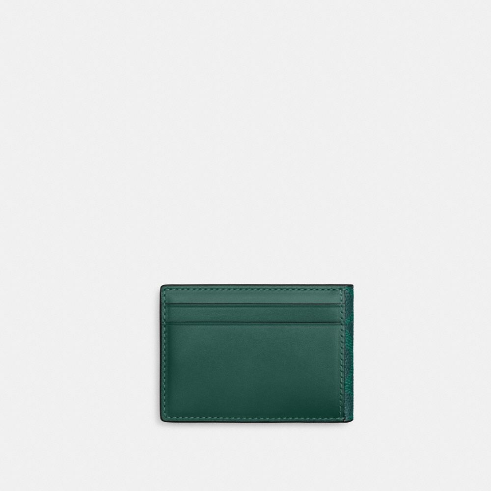 Coach Compact Billfold Wallet In Signature Canvas Sea Green