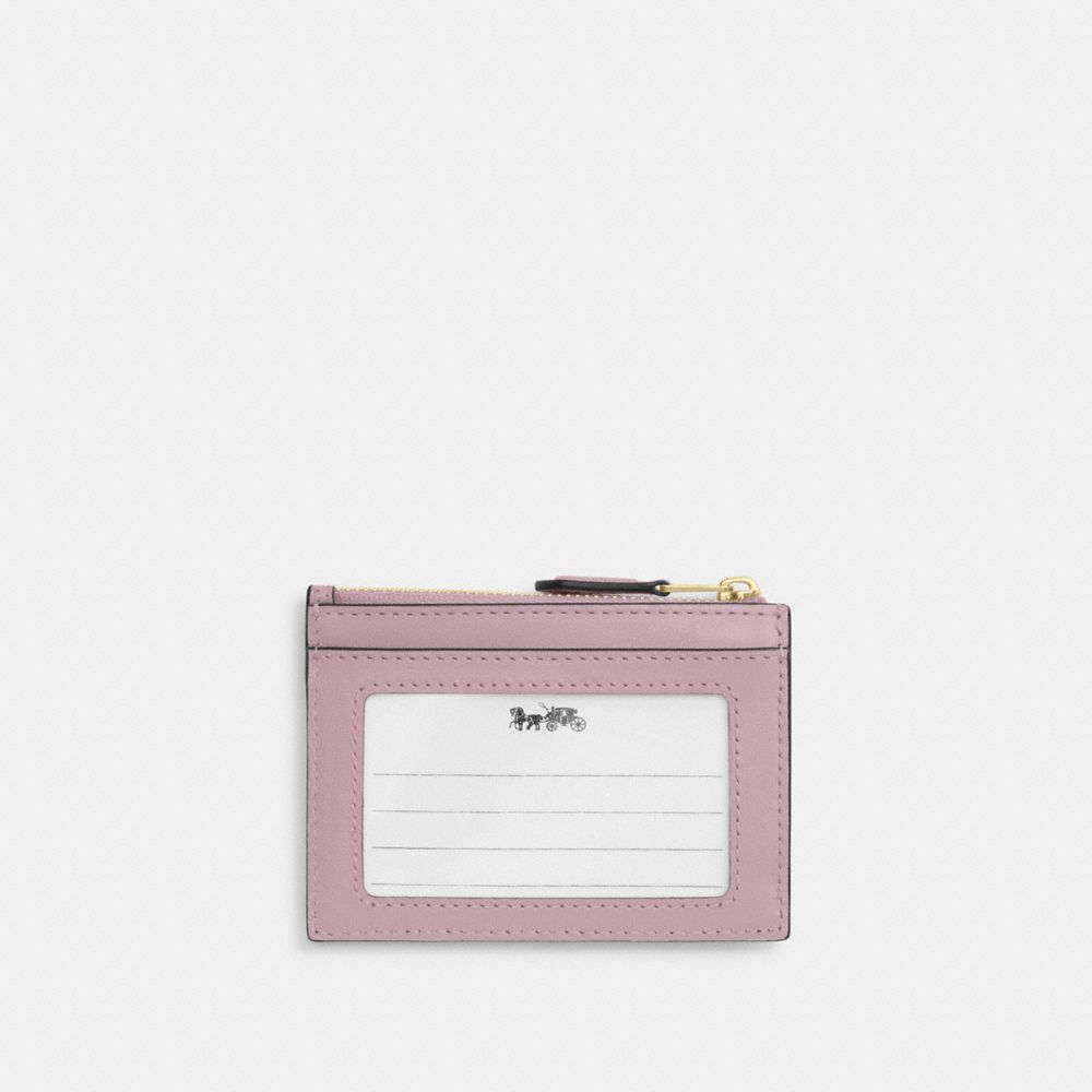 Coach Mini Skinny Id Case With Quilting Gold Carnation