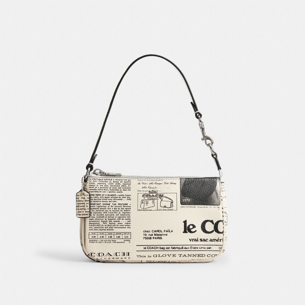 Coach Nolita 19 With Newspaper Print Silver Chalk Multi