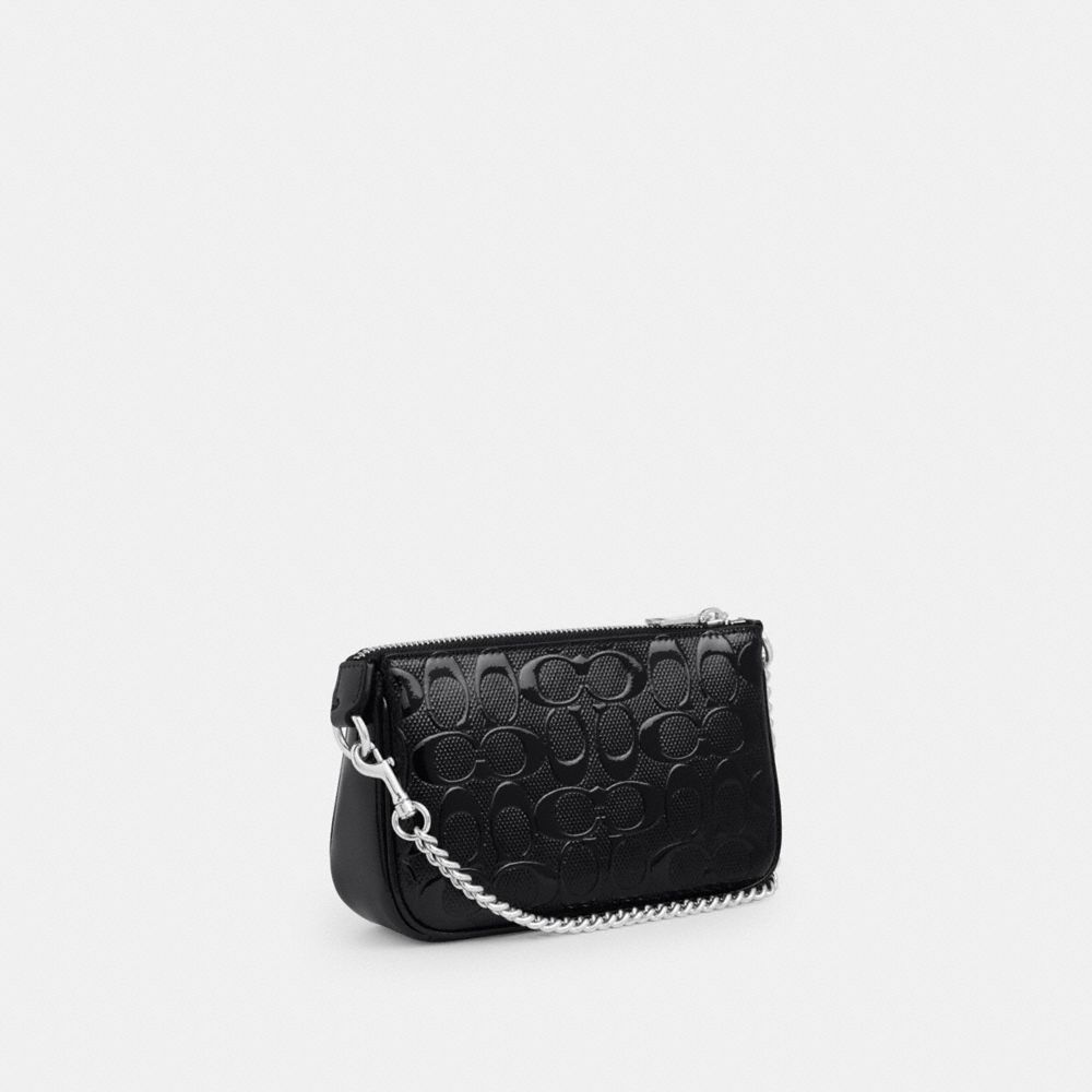 Coach Nolita 19 In Signature Leather With Heart Charm Silver Black
